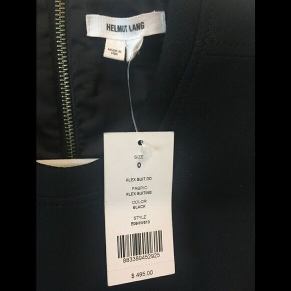 Helmut Lang Sleeveless Wool Leather Trim Flex Suit Black White Size 0 - Picture 7 of 13